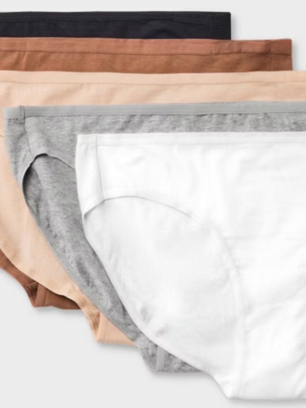 Women's 5pk Cotton Blend Bikini Underwear - Dealworthy™ Assorted Neutral M